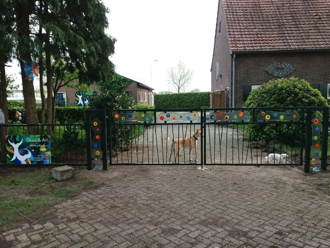 Glaskunst in hekwerk